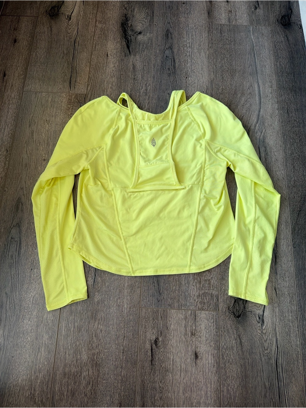 FP Movement by Free People Neon Yellow Long-Sleeve Workout Top